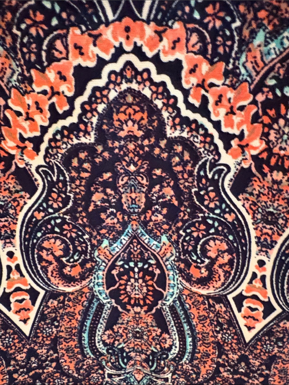 karin stevens Navy, Coral & Light Blue Printed Midi Dress - Picture 5 of 6